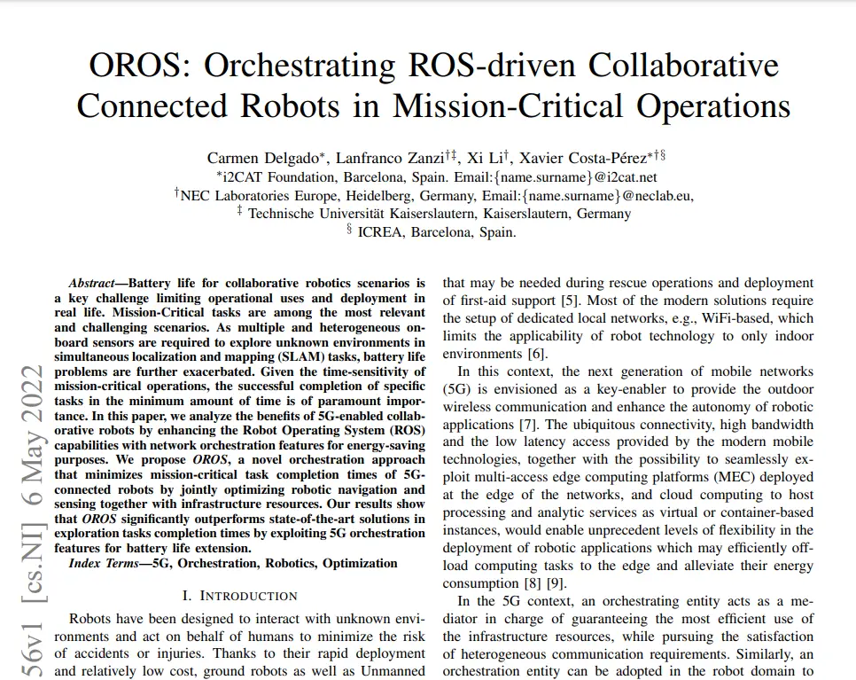 OROS: Orchestrating ROS-driven Collaborative Connected Robots in Mission-Critical Operations