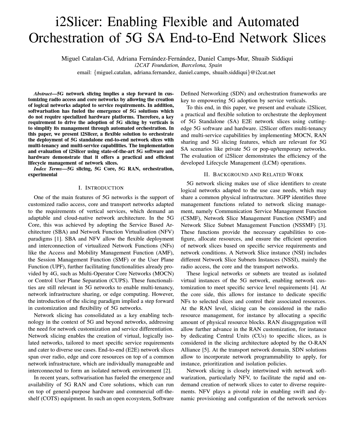 i2Slicer: Enabling Flexible and Automated Orchestration of 5G SA End-to-End Network Slices